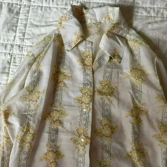 Floral western long sleeve shirt button up romantic coquette women's - Picture 3 of 8